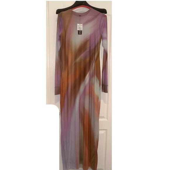 AFRM Didi Maxi Dress Lilac Watercolor NWT Size L - Picture 3 of 8